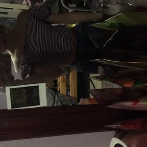 Crop top with colorful stripes